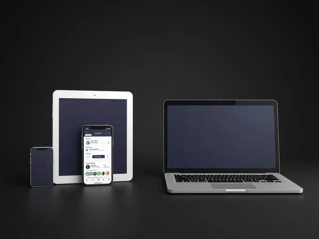 A mobile app being tested on various devices.
