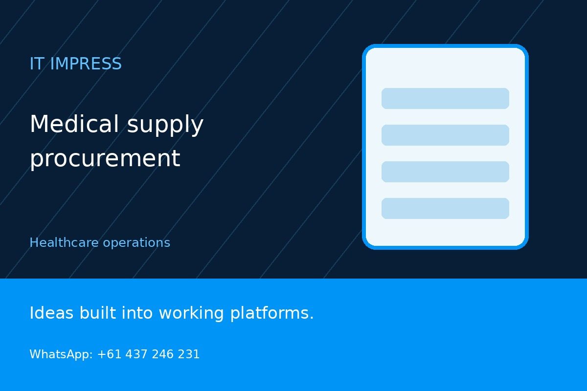 Medical supply procurement promotional illustration